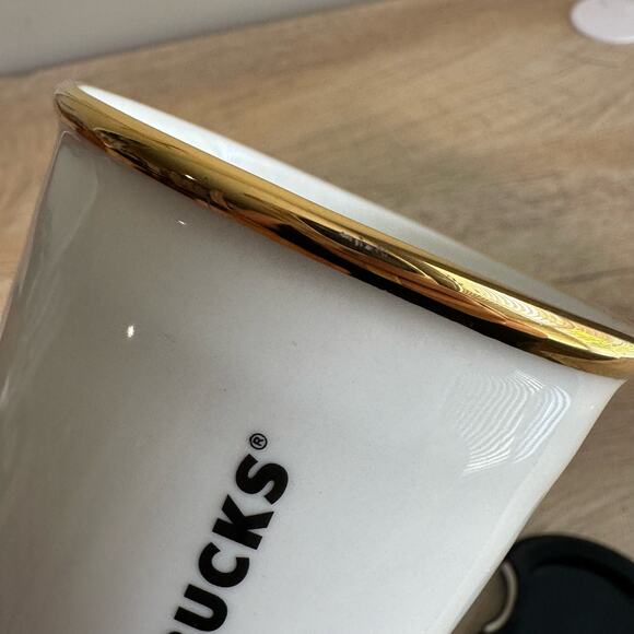 Starbucks 2015 Abstract Mermaid Face 10oz Ceramic Tumbler with lid - Picture 5 of 9